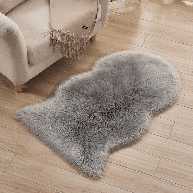 Cross-Border Direct Supply Thickened Australian Wool-like Floor Mat Sheepskin Decorative Carpet Plush Carpet Living Room Sheepskin Cushion