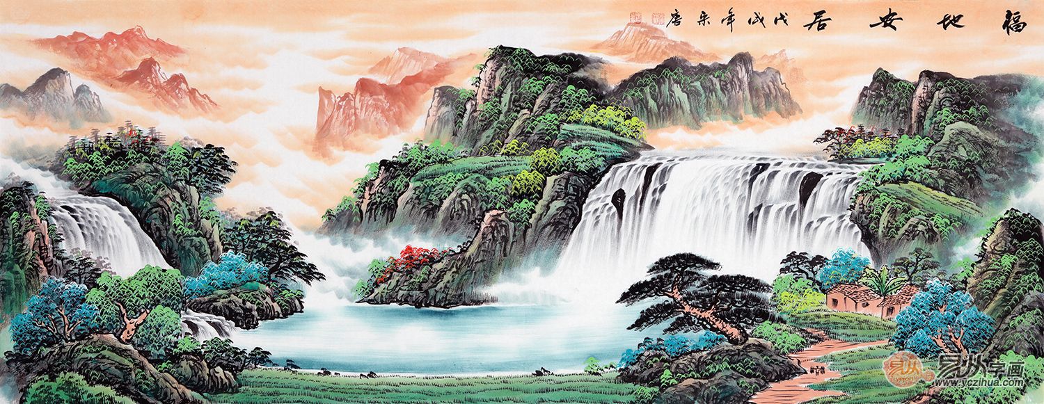 属猪人家里挂上一幅名家手绘山水画,可以增添家中的艺术气息,培养家人