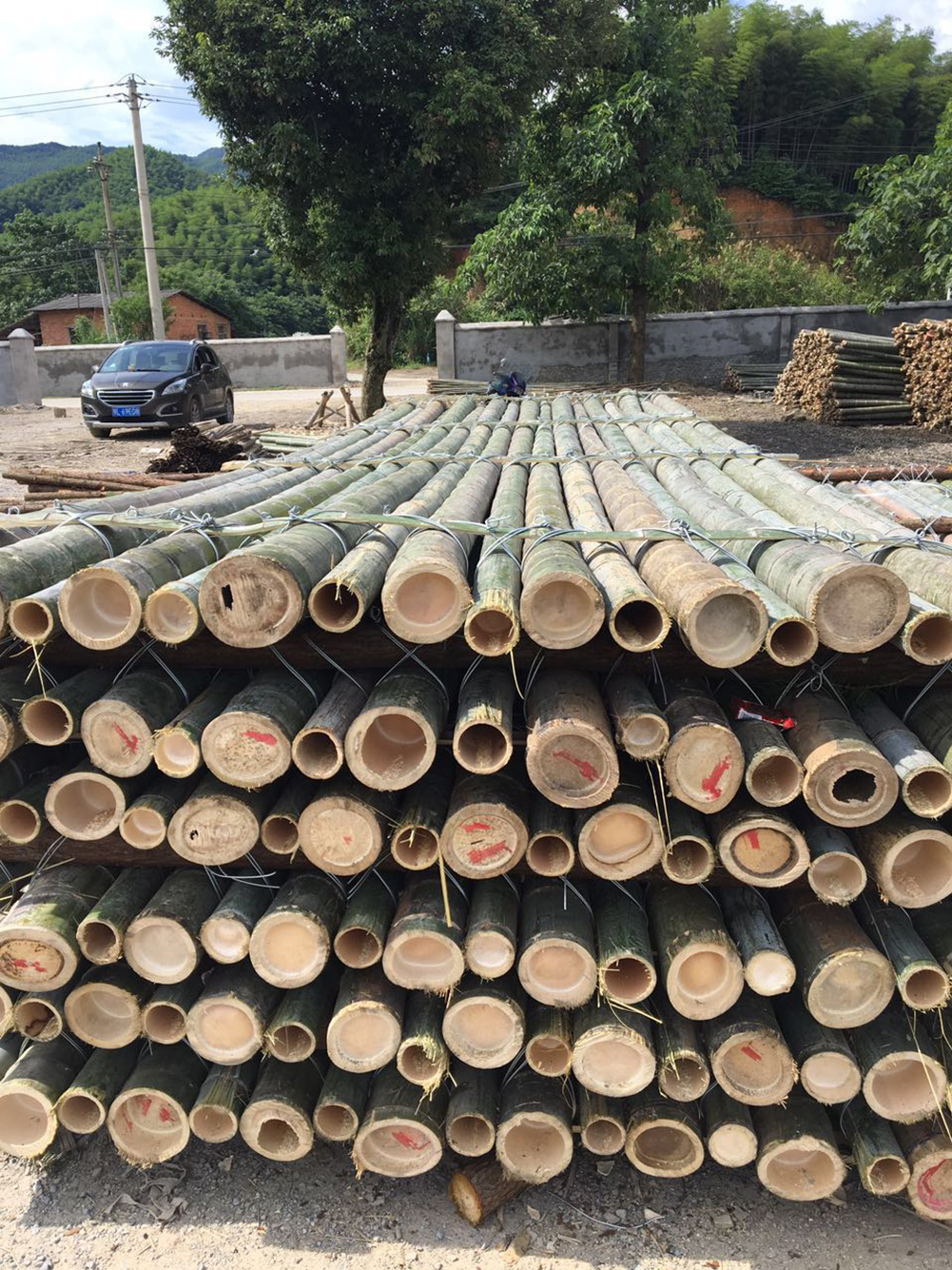 厂家定制手划竹筏 3米长 景区观赏小头起翘游玩竹筏船