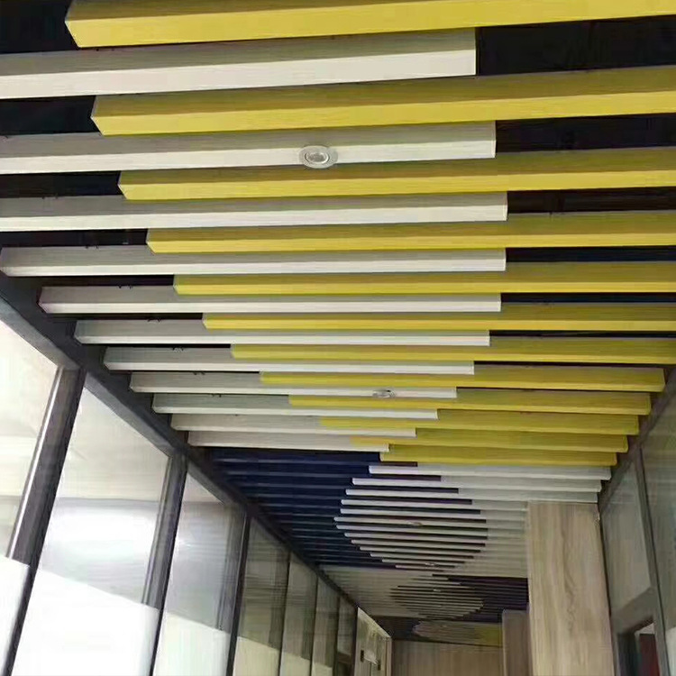 彩色方通铝天花吊顶装饰材料厂家木纹色铝方通吊顶u型铝方通