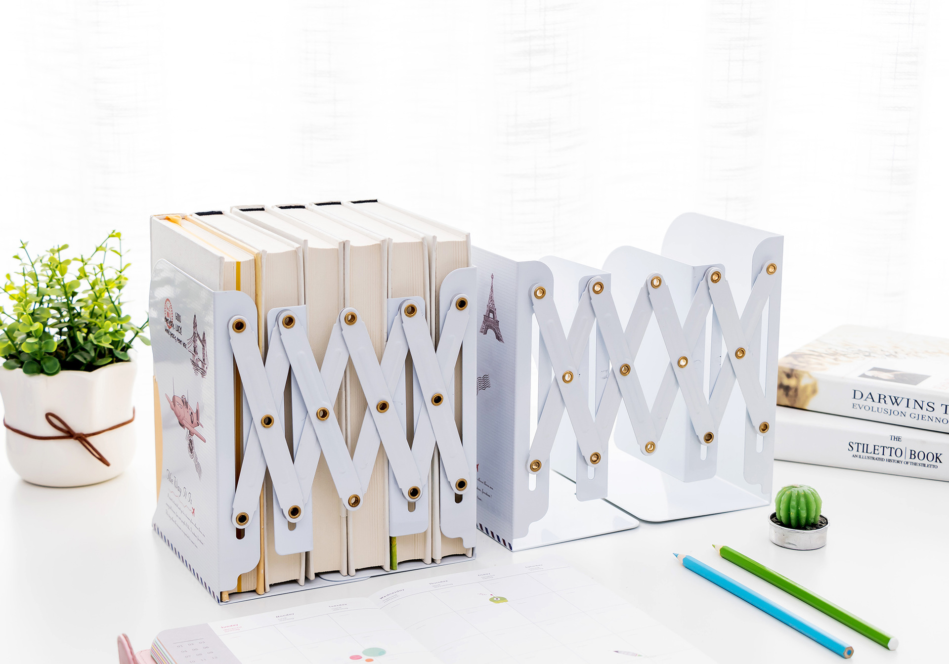 可伸缩书立架折叠书夹书靠书挡书架大号学生创意高中生工厂定做