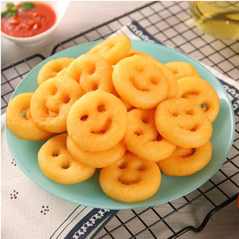 蓝顿旭美开心薯20斤 笑脸薯冷冻法式炸薯条薯饼零食小吃点心批发