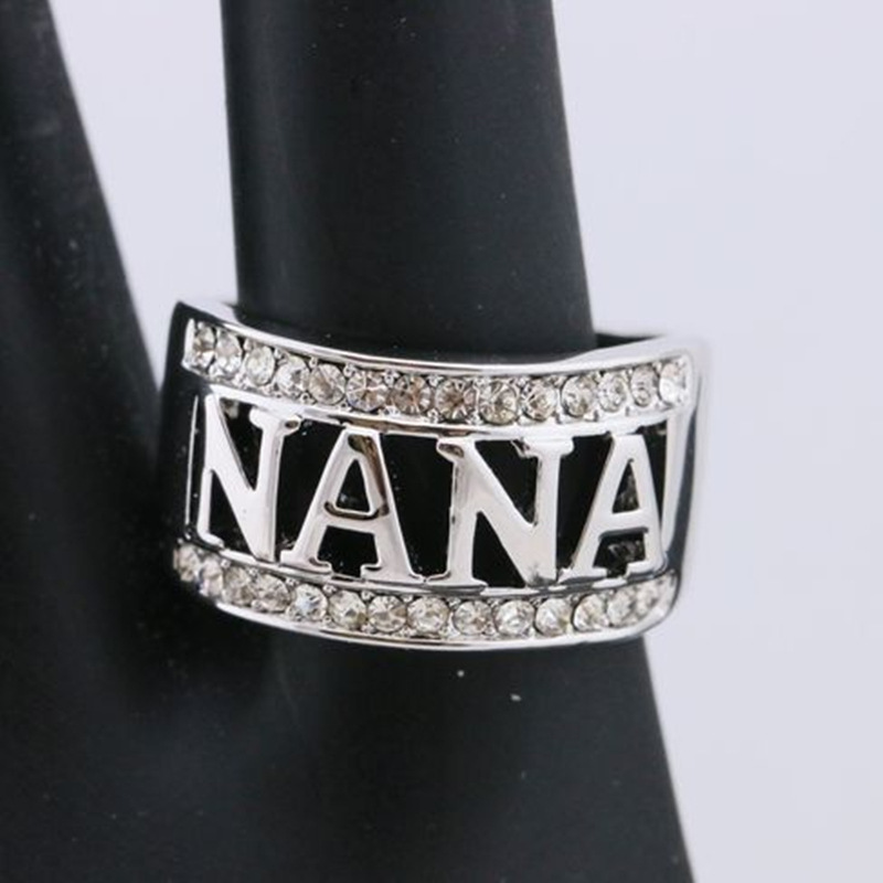 wish速卖通ebay亚马逊爆款 镀白金nana锆石戒指镶钻女士指环现货