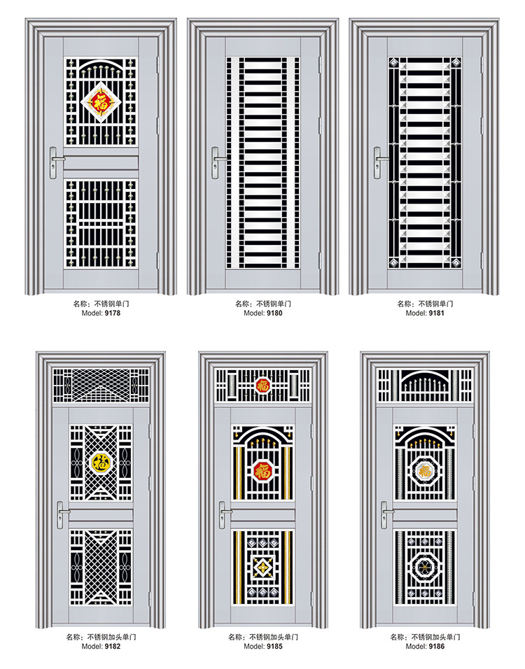 佛山不锈钢门厂家批发定制不锈钢农村大门大门别墅门不锈钢豪华门