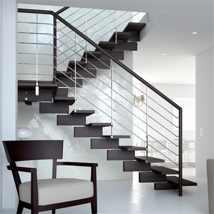 现代简易套筒龙骨直梯z型转折踏步直梯文艺直楼梯