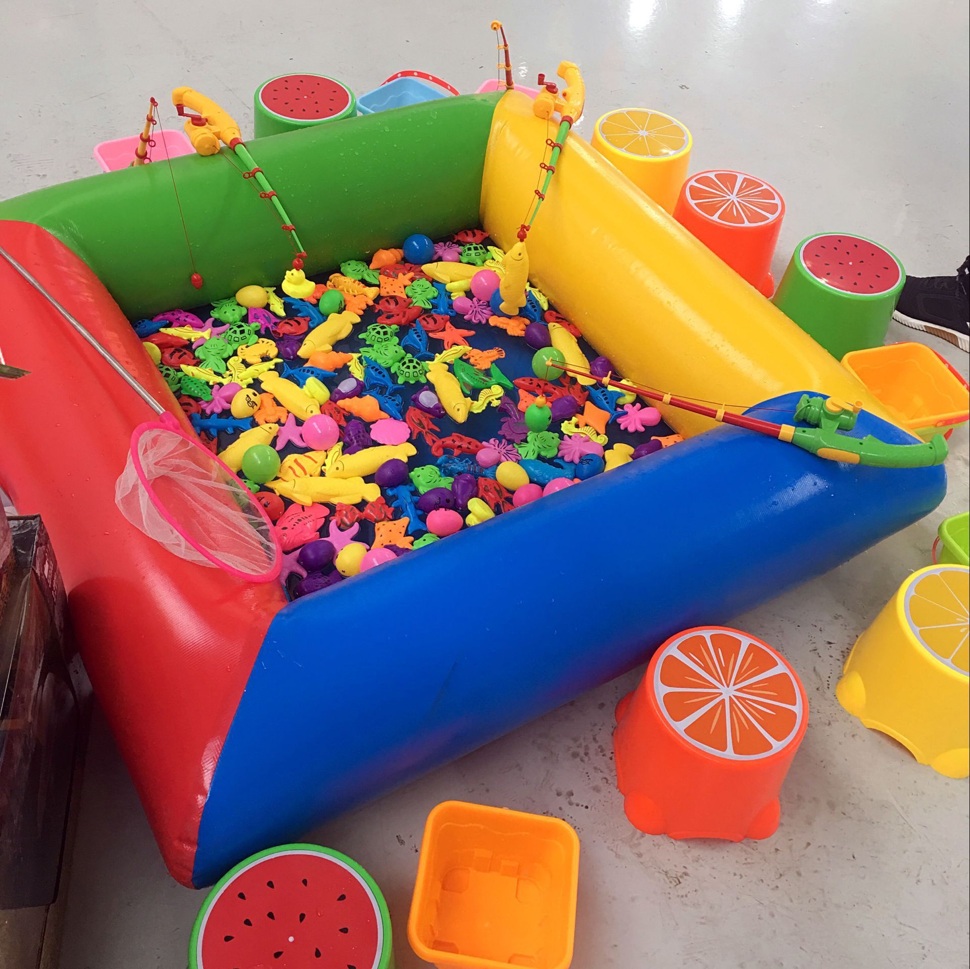 广场儿童钓鱼玩具套装磁性戏水宝宝钓鱼玩具散装磁性钓鱼套装