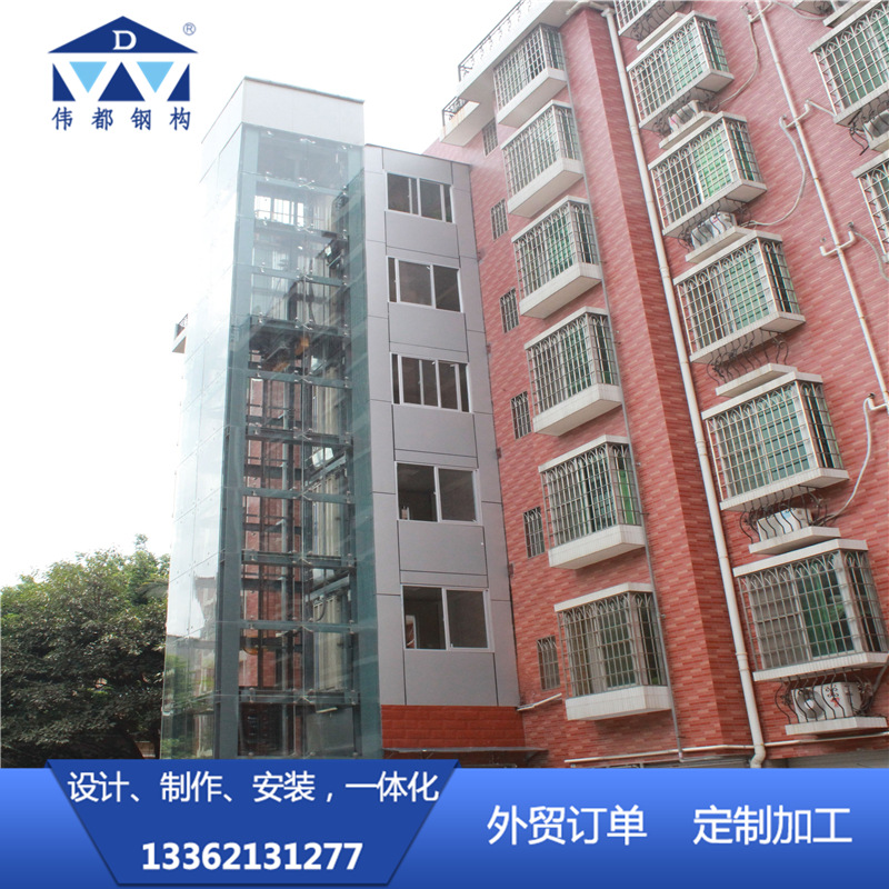 钢结构电梯井道 住宅电梯井 小区旧楼 加装电梯井 设电梯井-阿里巴巴