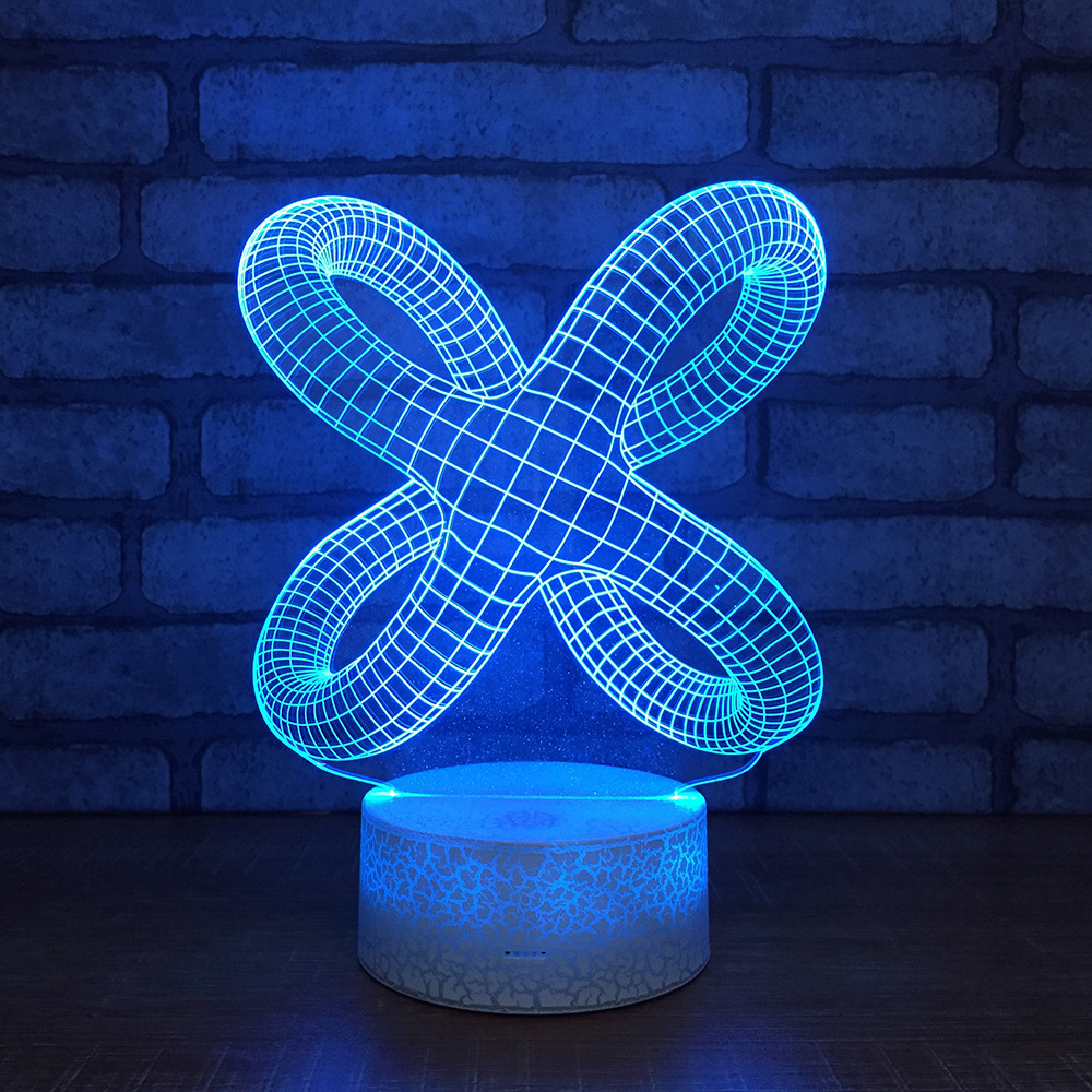 2018新款抽象三维立体小夜灯 七彩usb床头3d灯 led节能气氛灯117