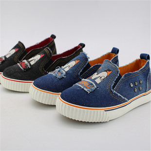 2018江苏贝贝新款儿童牛仔帆布鞋m套脚a7250