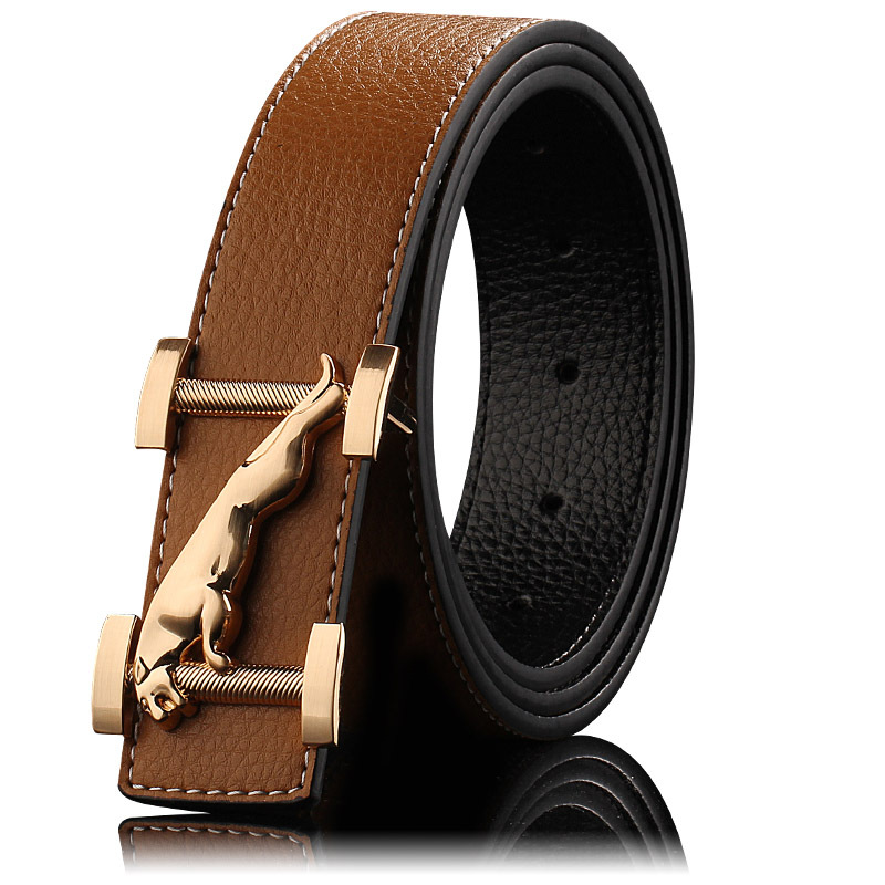 Men's Leather Belt Men's Wholesale Genuine Leather Inner Wear Smooth Buckle Buckle Cowhide Pant Belt Korean Business Fashion Belt Men's