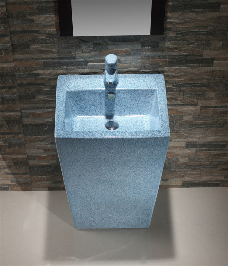 卫生间方形立柱盆彩色一体式落地洗脸盆连体式阳台洗漱洗手面盆