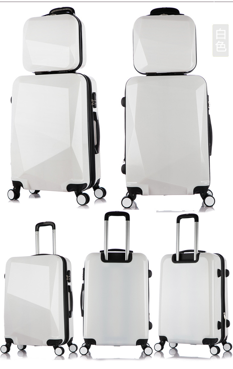 pc线切割砖石纹拉杆行李箱定制20寸万向轮logo商务礼品子母旅行箱