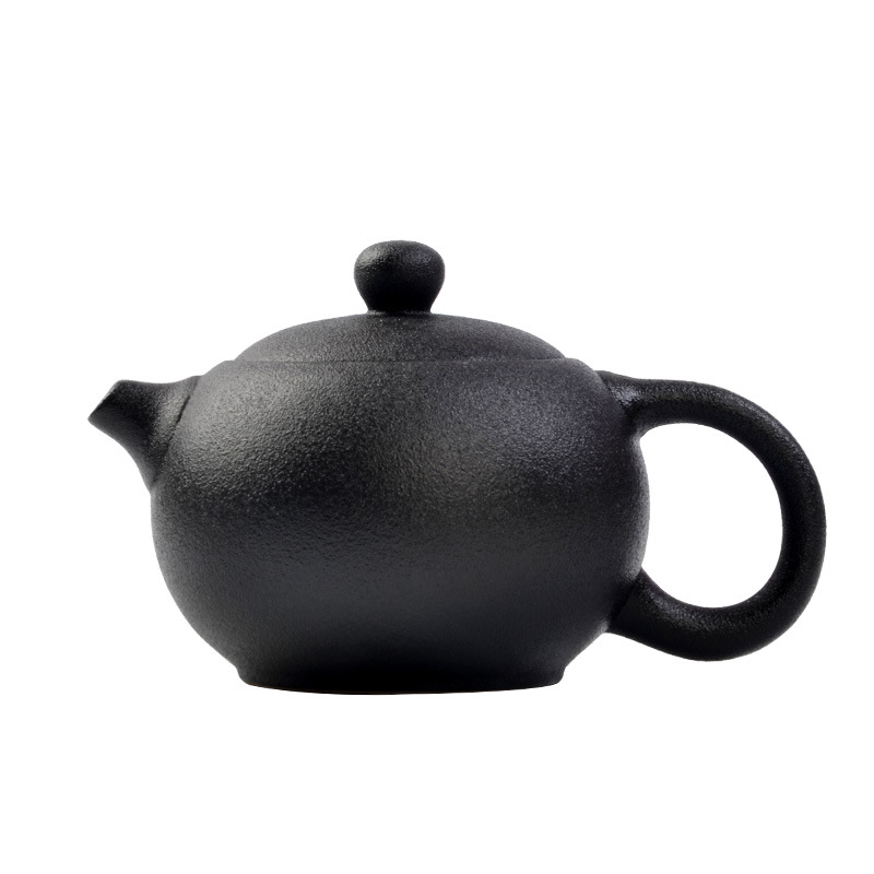 陶瓷加工黑陶茶壶酒店款提梁壶侧把壶整套功夫茶具日式粗陶大肚壶