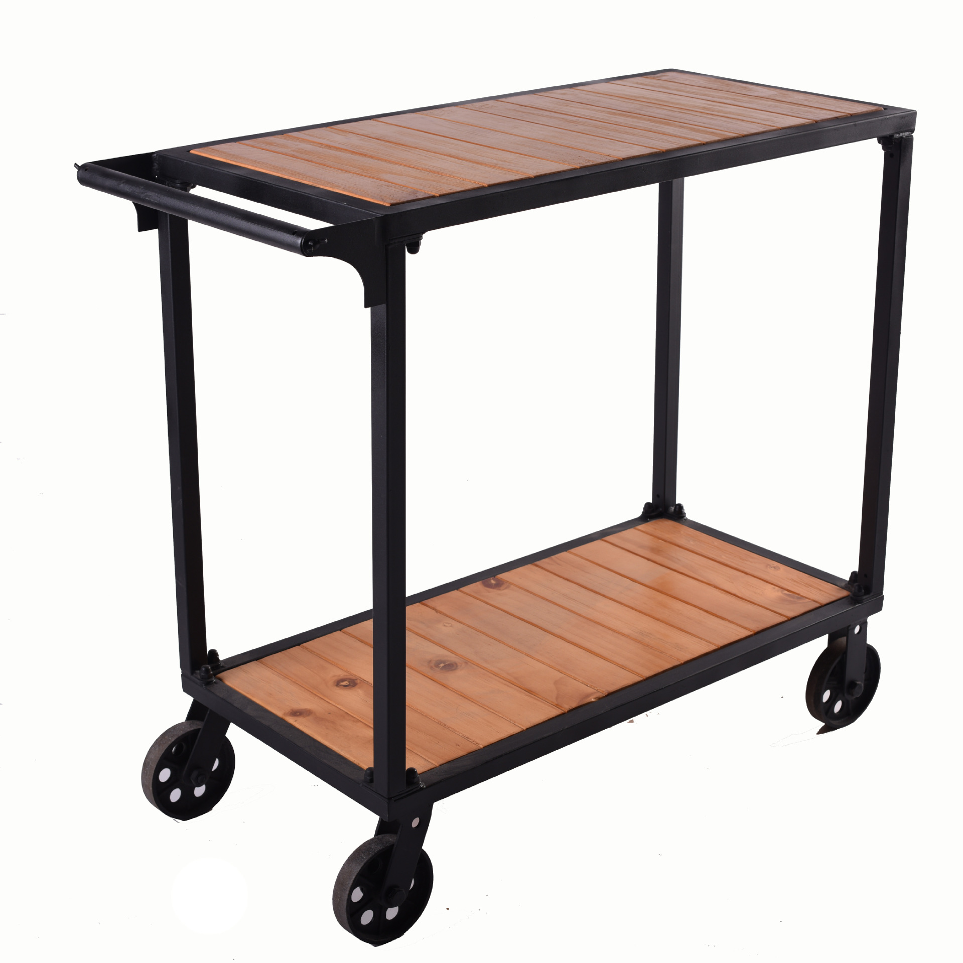 工业风餐厅酒店餐边铁艺置物架手推移动餐车 酒店餐厅推餐车