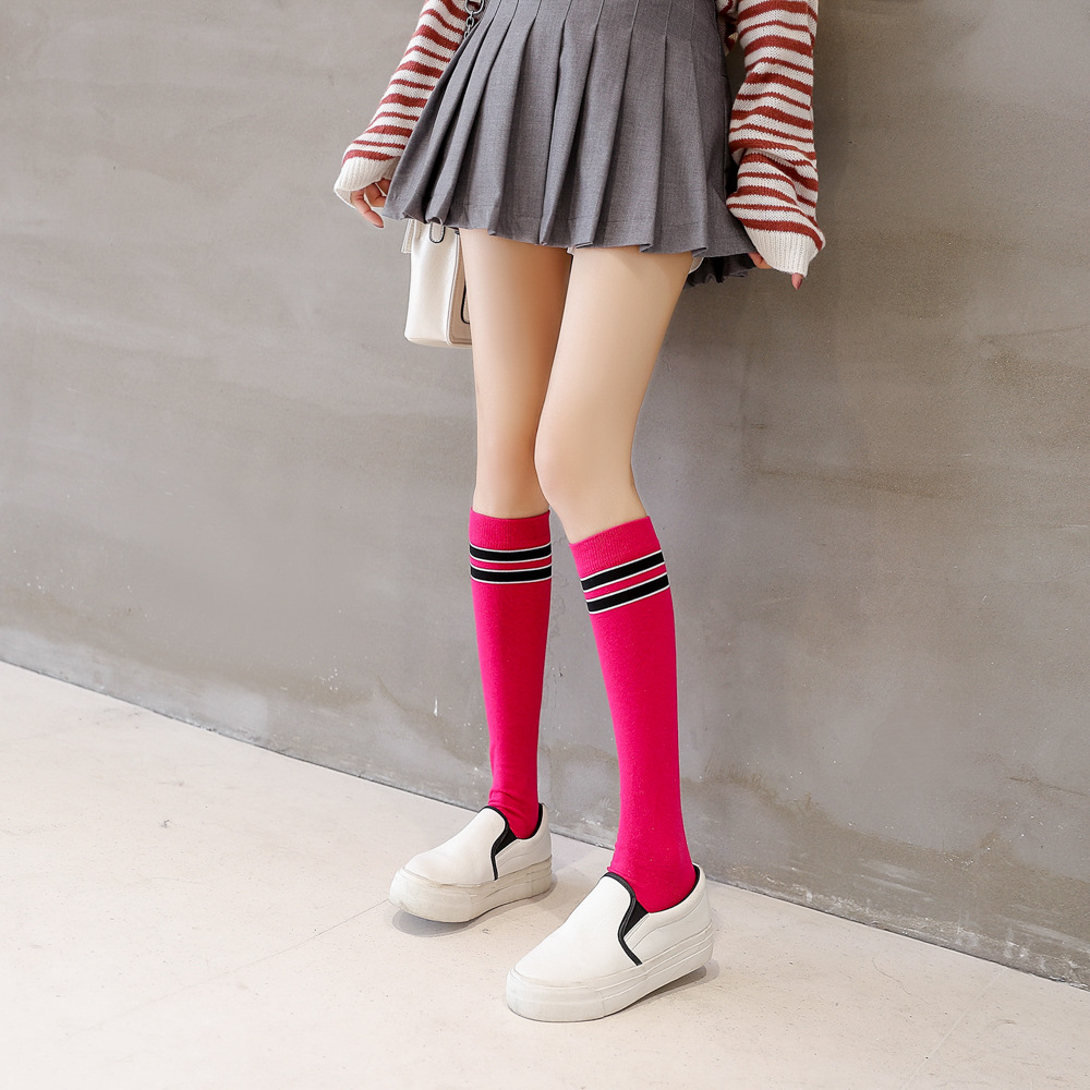 小腿袜女纯棉堆堆袜子不过膝及膝袜半腿袜春秋学院风长袜2056