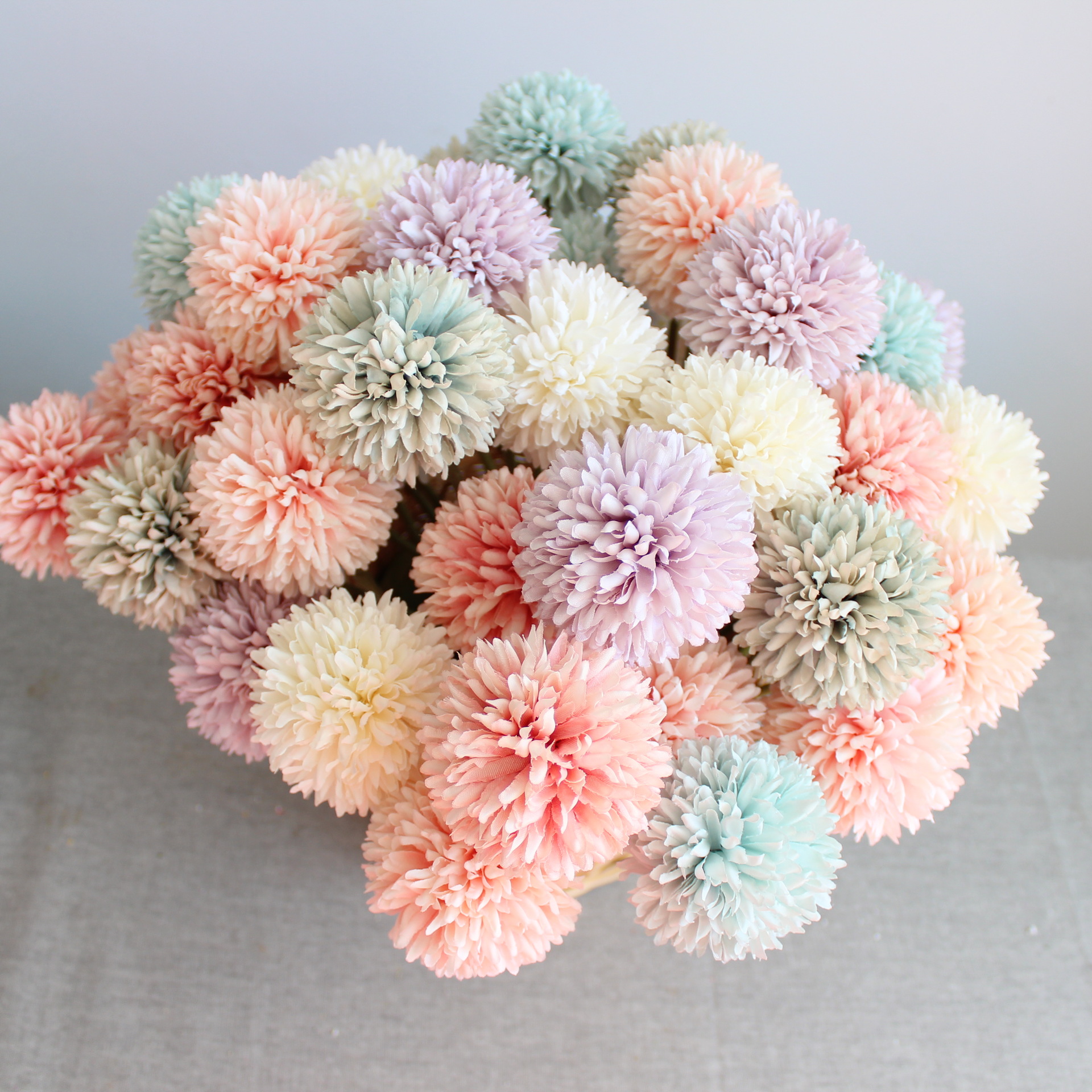 乒乓菊仿真花蒲公英小号刺球高端仿真花绢花假花装饰软装批发