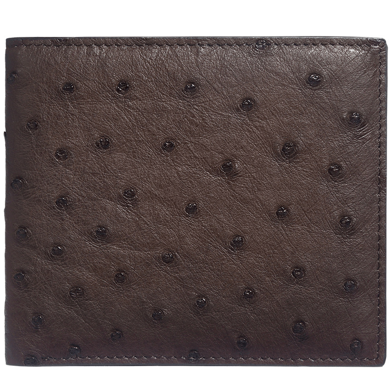 chrisdien deny2018新款青年男士西装夹时尚鸵鸟皮长款钱包钱夹