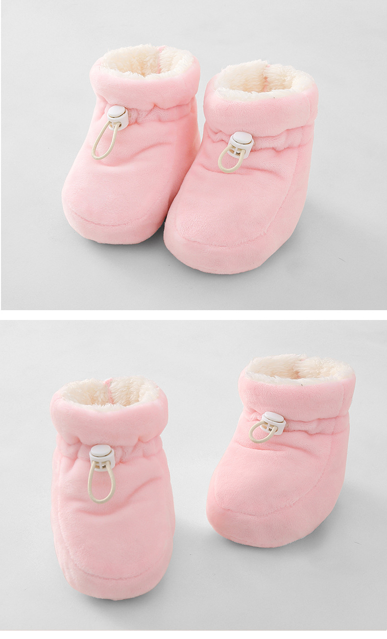 婴儿棉鞋套保暖秋冬季新生幼儿小鞋子初生宝宝加绒加厚护脚套冬天