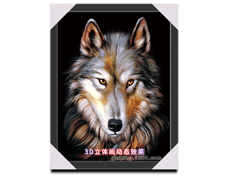 动物3d立体画竖版25x35cm酒店客厅客房玄关过道装饰画批发直销