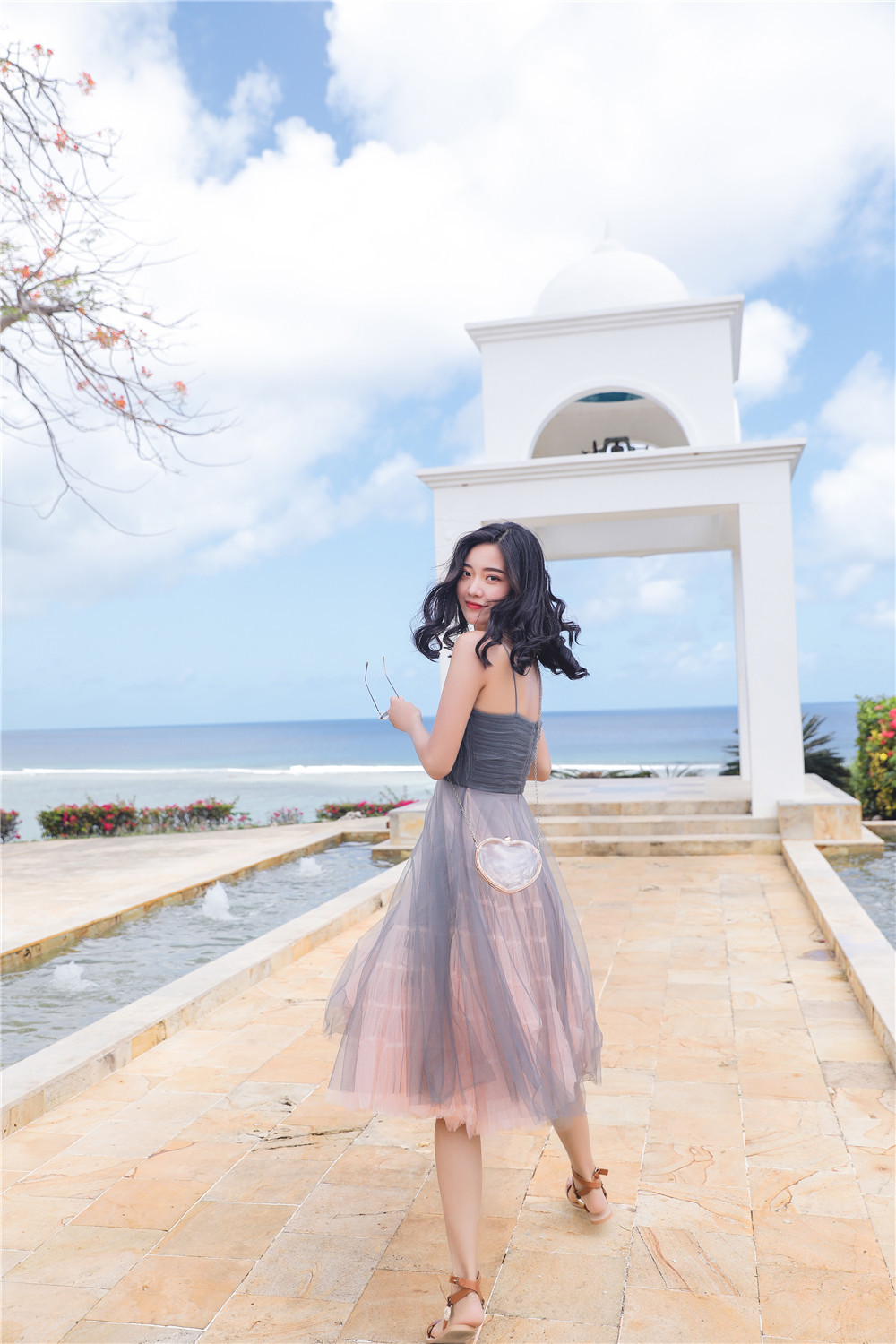 2018新款春夏装网纱裙子高腰性感吊带纱裙礼服长裙连衣裙女xw052