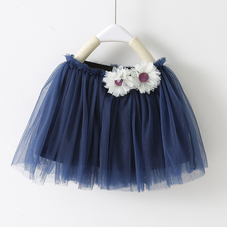 2018春款 女童网纱半身裙 太阳花装饰儿童裙子
