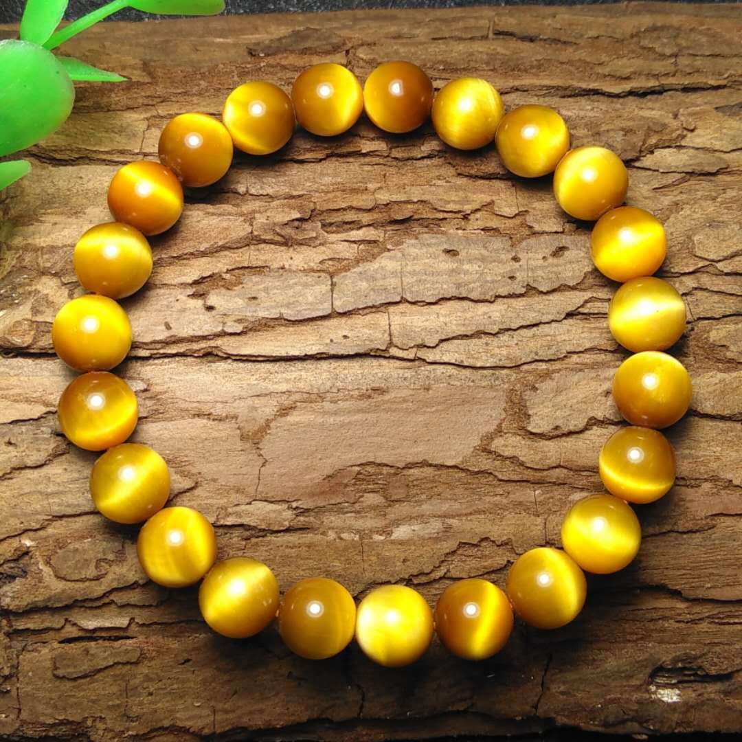 优选精品金色虎眼石散珠 时尚男女金虎睛石手串