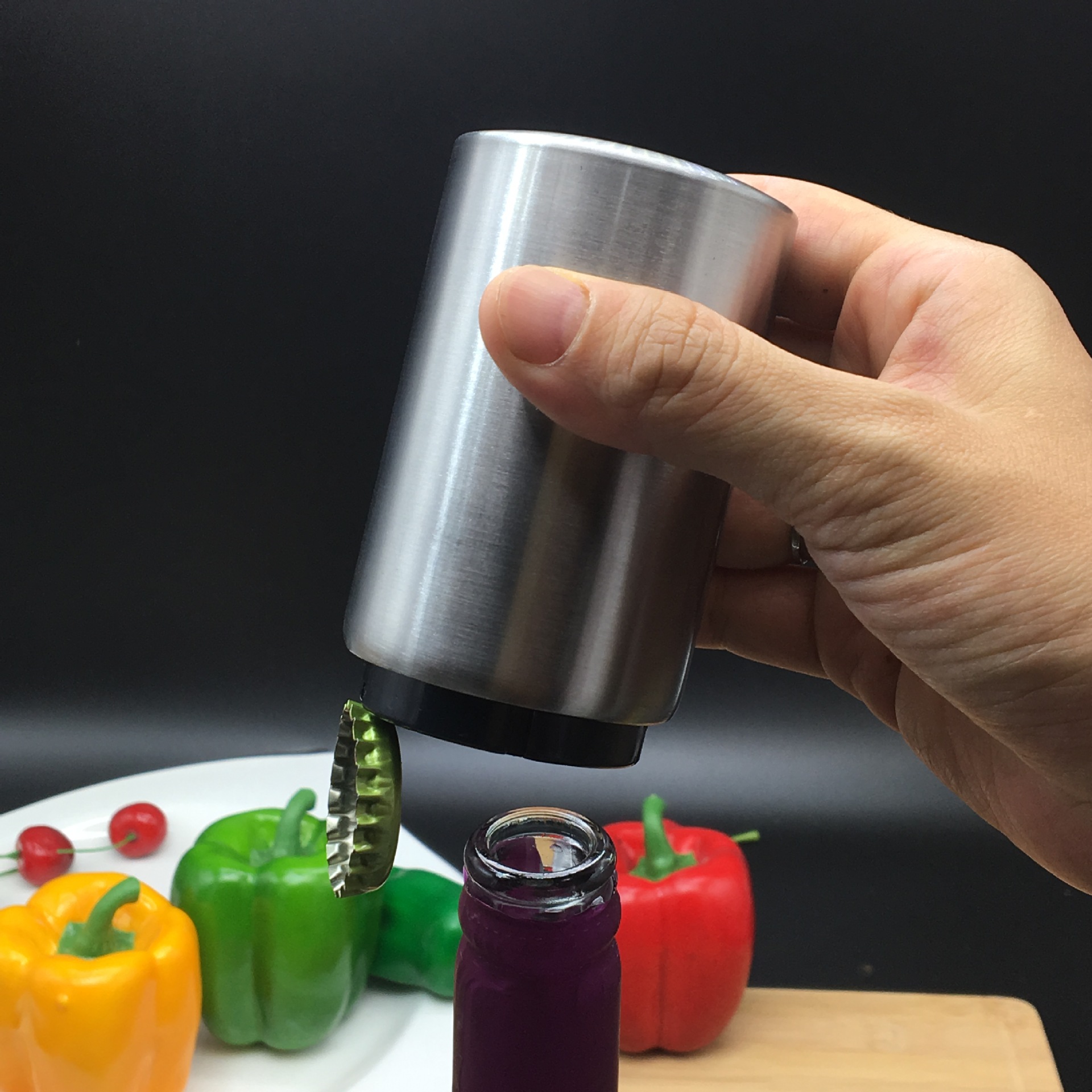 不锈钢自动啤酒开瓶器酒吧开酒器 创意个性开盖器ktv家用酒具器