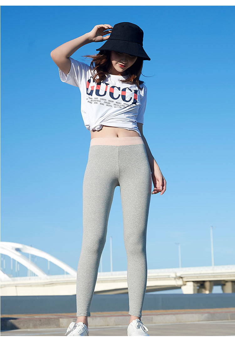 打底裤女裤外穿秋季薄款2018新款紧身铅笔九分小脚高腰显瘦黑色夏