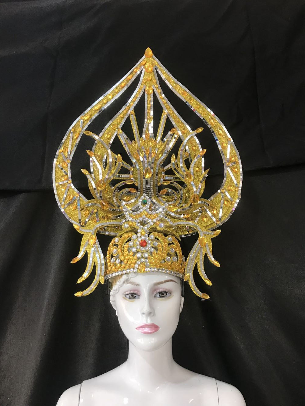 开场舞台演出羽毛服装夸张头饰鸵鸟毛背板 舞队套装 桑巴舞蹈服装