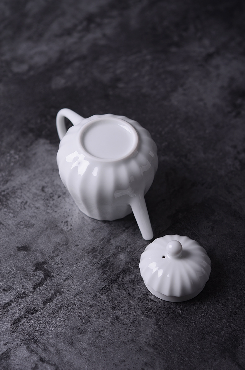 甜白釉 茶壶陶瓷 泡茶器 功夫茶壶白瓷小茶壶 小号单壶景德镇茶具