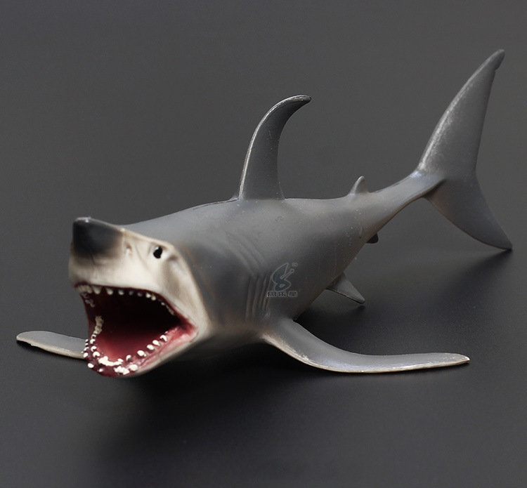 跨境精品捕食巨齿鲨 鲛 仿真海洋鲨鱼模型玩具 海洋生物早教动物