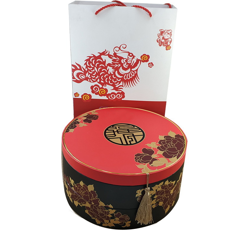 圆形天地盖中秋月饼盒双层大容量10个装饼干包装礼品盒异型纸盒