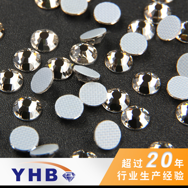 Yhb Factory Wholesale Textile Accessories Imitation Diamond Rubber Bottom Light Transparent Gray Hot Drilling 3mm Luggage Decoration Colorful Crystals