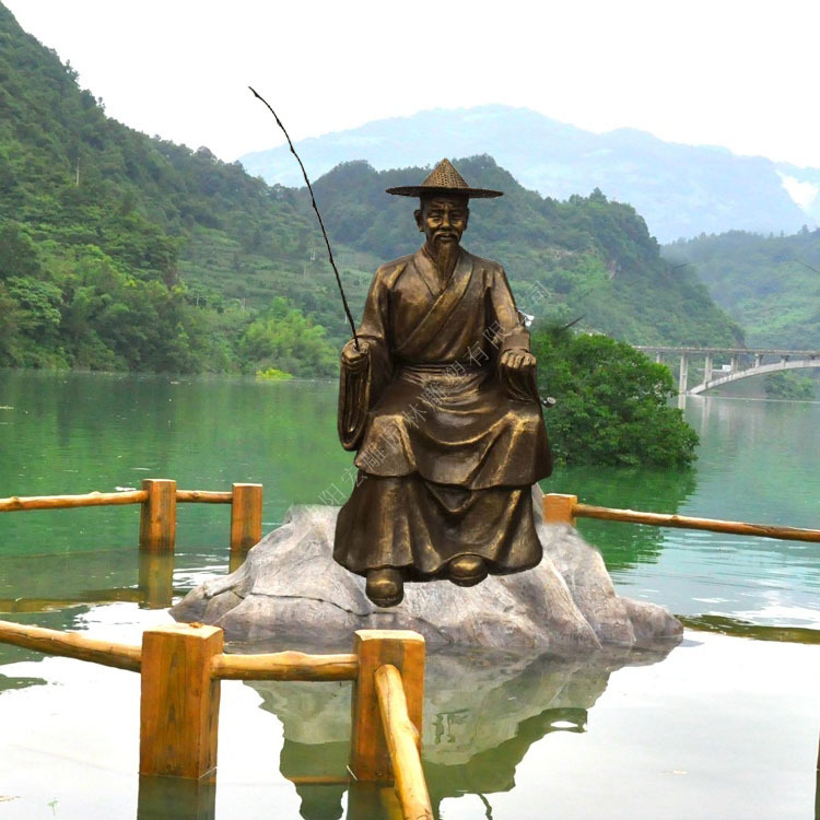 姜太公钓鱼雕塑