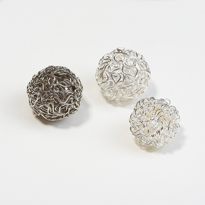 diy手工制作材料波浪纹铁丝球金属丝绕球 镂空球空心铁丝球杨梅球