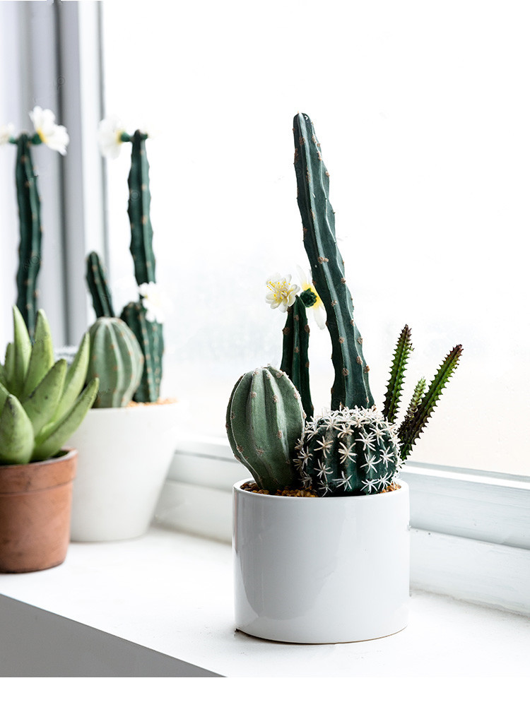 厂家直销 斯德哥仙人掌球假盆栽植物 仿真绿植 盆景 室内装饰