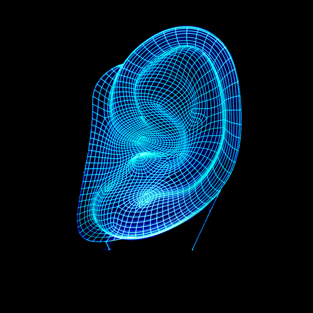 the ear is colorful 3d lamp led acrylic vision stereo lamp touch
