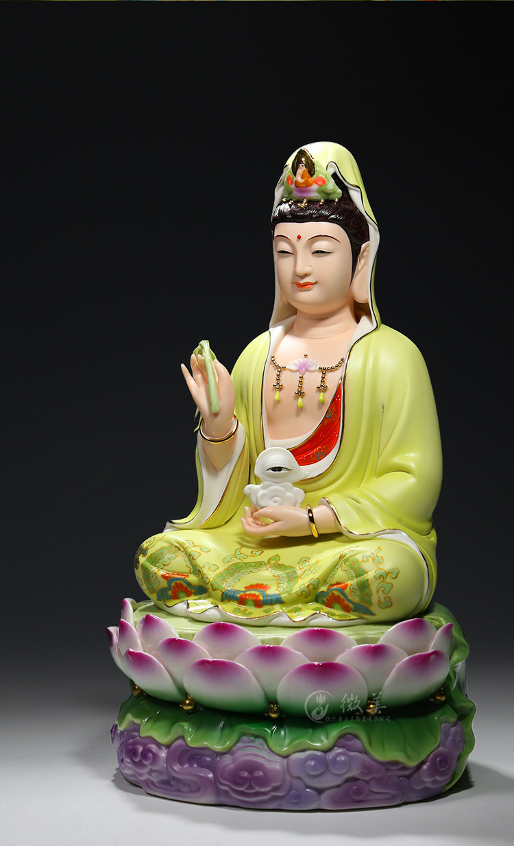 【上美】陶瓷眼睛菩萨眼光娘娘观音菩萨大慈大悲观音菩萨佛像摆件