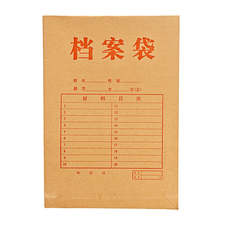 办公用品 a4纸质投标文件袋资料袋 环保文件袋 150克牛皮纸档案袋
