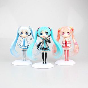 大眼睛初音未来q版樱花初音麦克风话筒制服初音雪初音公仔手办