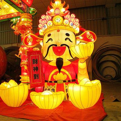 厂家直销3米财神迎春立体装饰灯柱 室外彩灯装饰定制