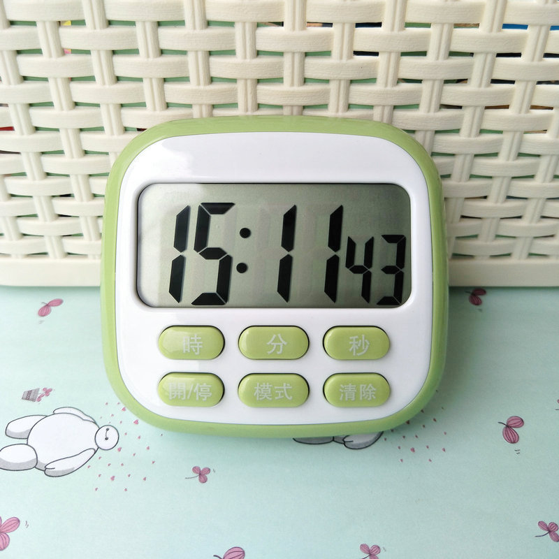 厂价直销厨房定时器学24小时倒计时器生闹钟提醒大屏显示记忆功能