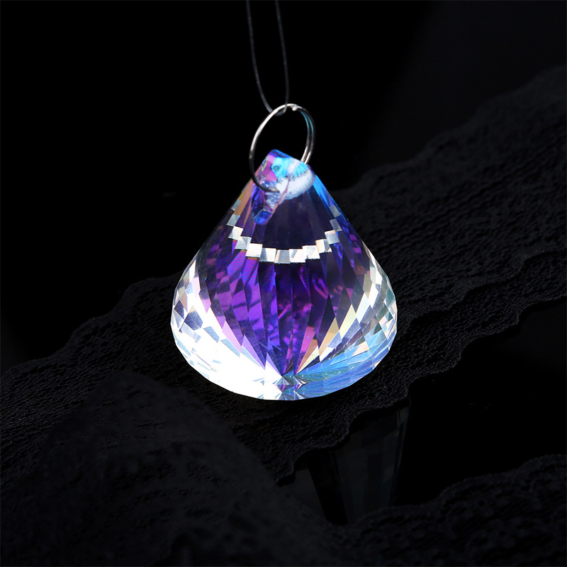 水晶七彩色钻石球锥形婚庆吊坠diy散珠子灯饰配件珠门帘批发