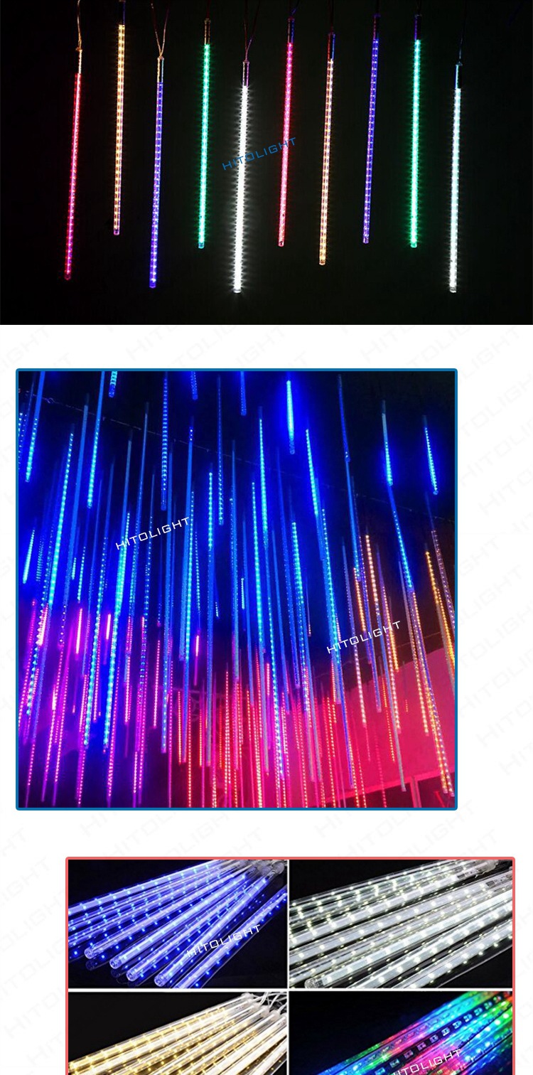 喜来灯led流星雨2835贴片流星管彩色rgb暖白光户外亮化防水流星灯