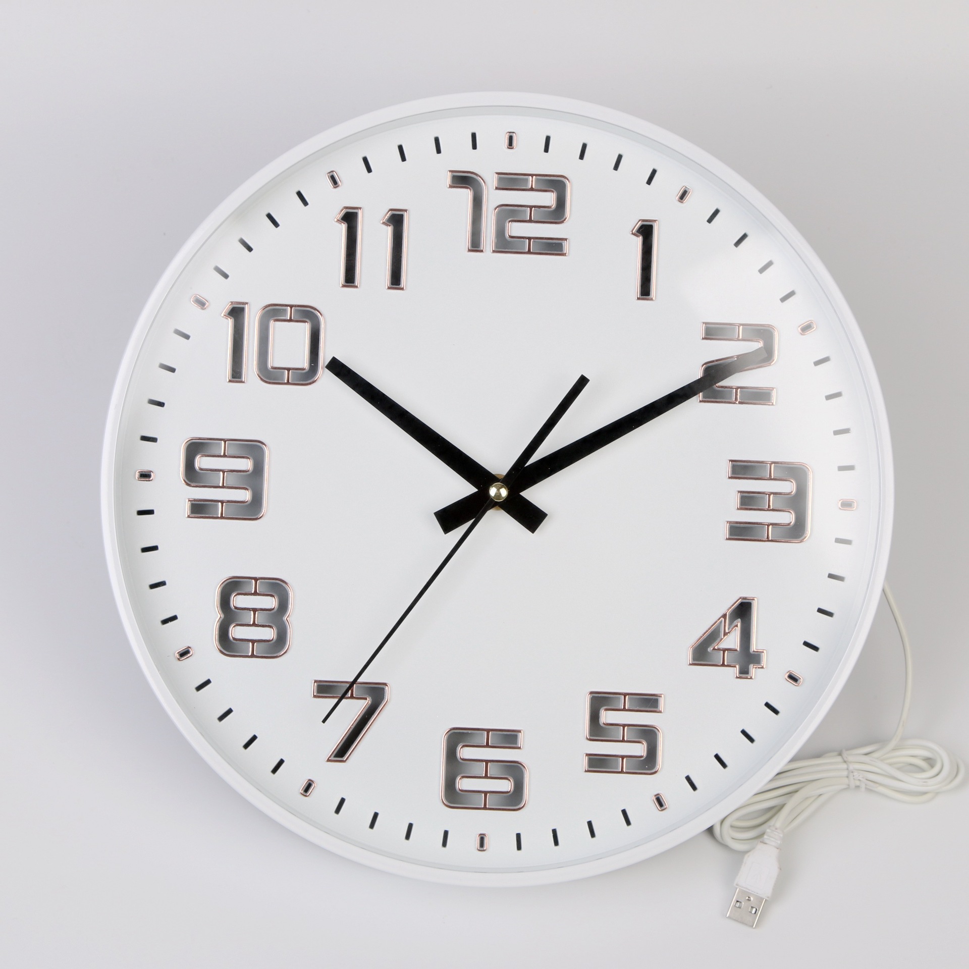 客厅夜光挂钟创意简约圆形石英钟时尚现代钟表 厂家批发