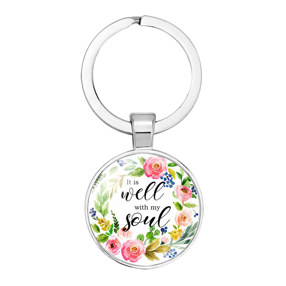 Cross-Border New Arrival Accessories Classic Quotation Theme Pendant Key Chain Keychain 130091