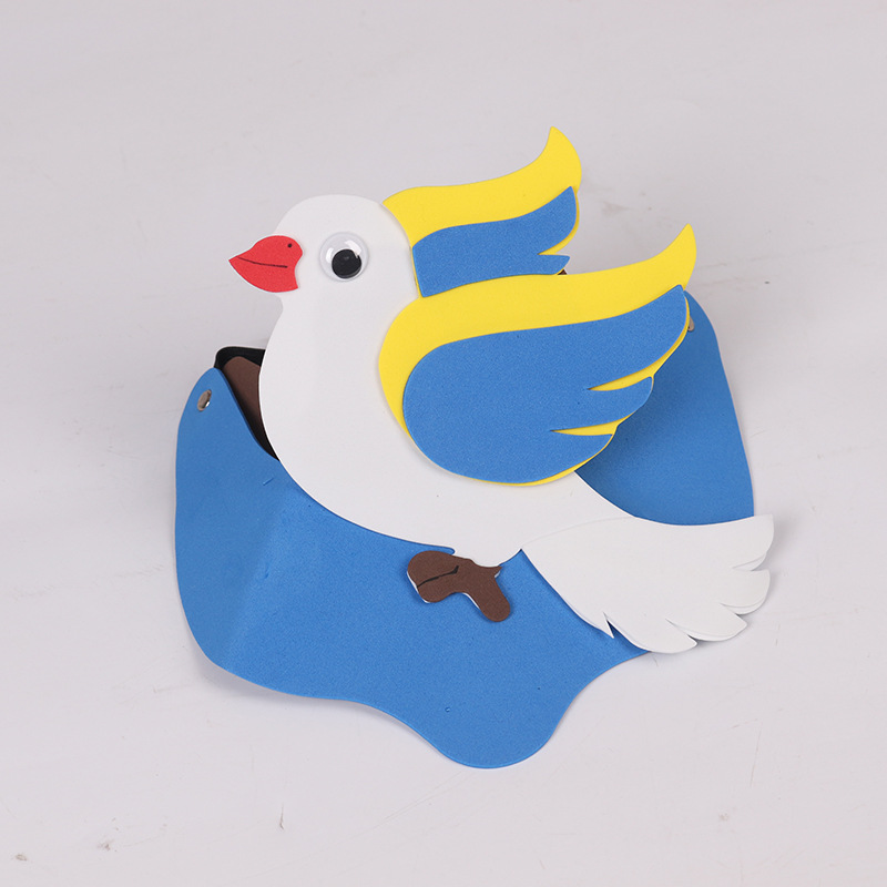 鸽子儿童表演卡通头饰 eva材质 猫兔马虎猪样式齐全 定制批发