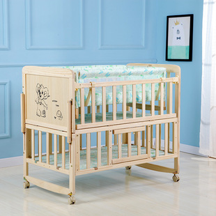 婴儿床实木摇篮床宝宝小摇床新生儿bb床 宝宝安抚摇篓吊床