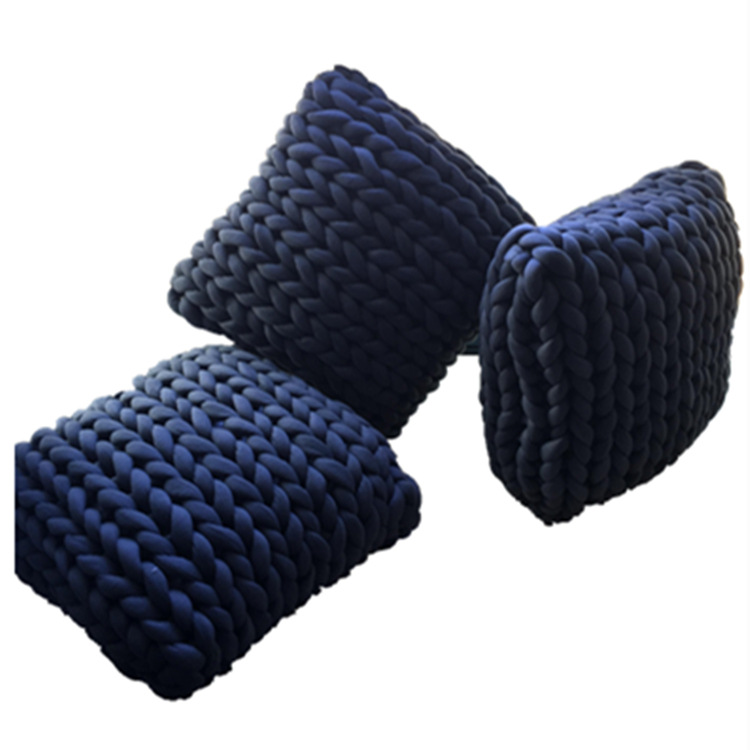 Ohhio New Strip Thread Sofa Chair Lumbar Pillow Back Cusion Pillow Hand-Woven Coarse Yarn Ins Nordic Style