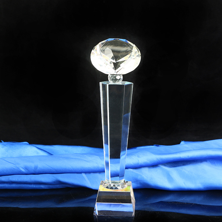 钻石奖杯创意礼品 定做水晶奖杯奖牌工艺品定制比赛奖杯厂家批发